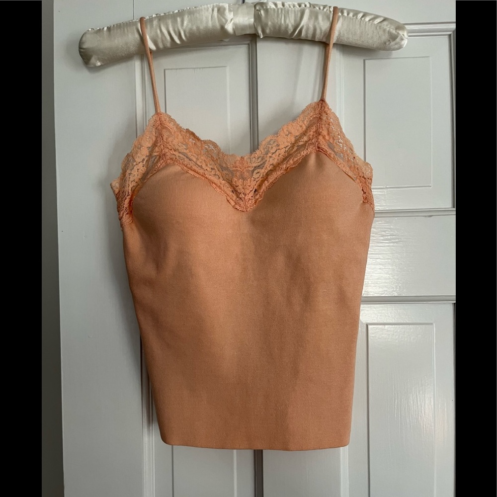 Dana Buchman Petite Vintage Silk Cami with lace. NWOT